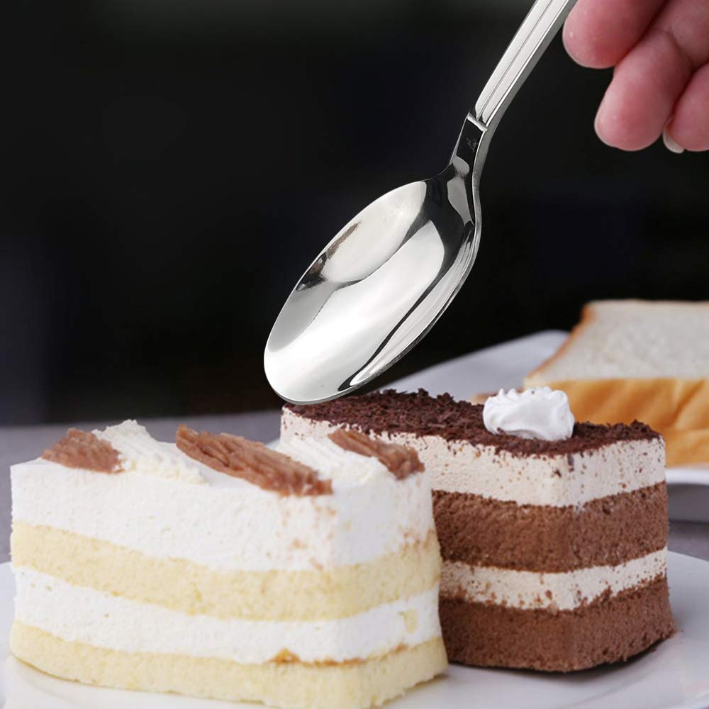 Lesbin Stainless Steel Flatware Dessert Spoon, Set Of 12