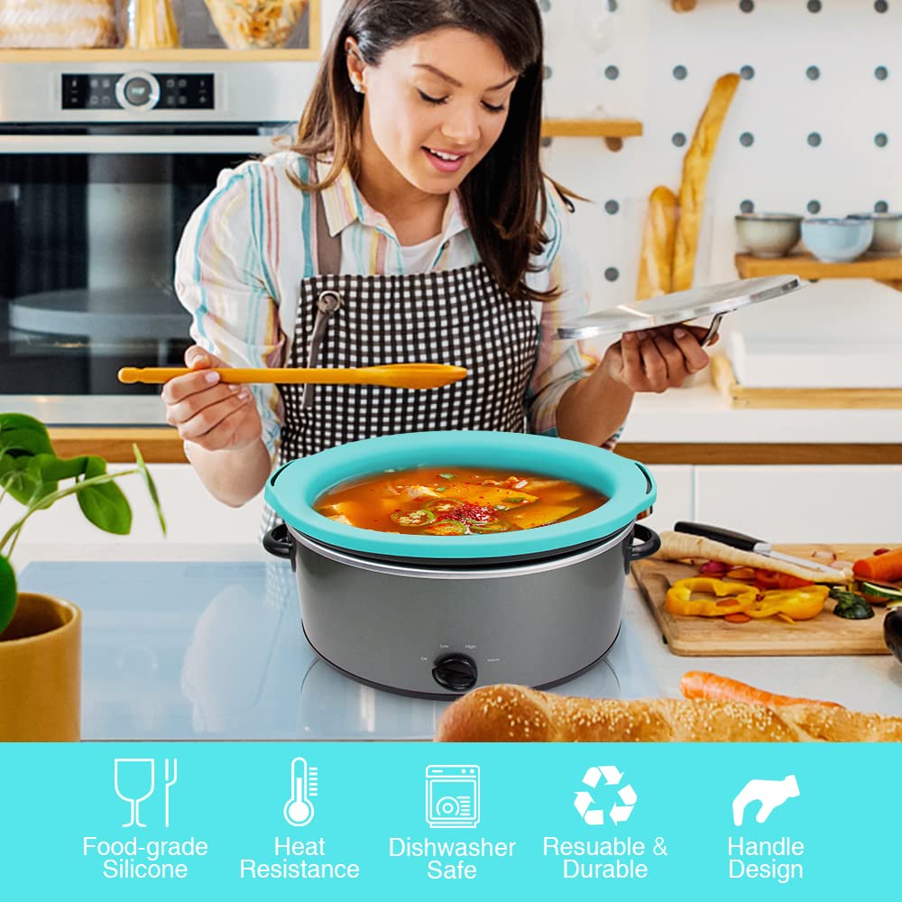 Chefaid Slow Cooker Liners, 100% Silicone Reusable Crock Pot Insert Accessories For 6-8 Oval Or Round Quart Slow Cookers, Food S