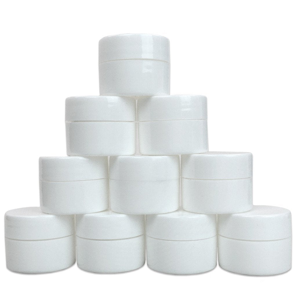 Beauticom 24 Pieces 7G/7Ml (0.25Oz) White Sturdy Thick Double Wall Plastic Container Jar With Foam Lined Lid For Scrubs, Oils, S