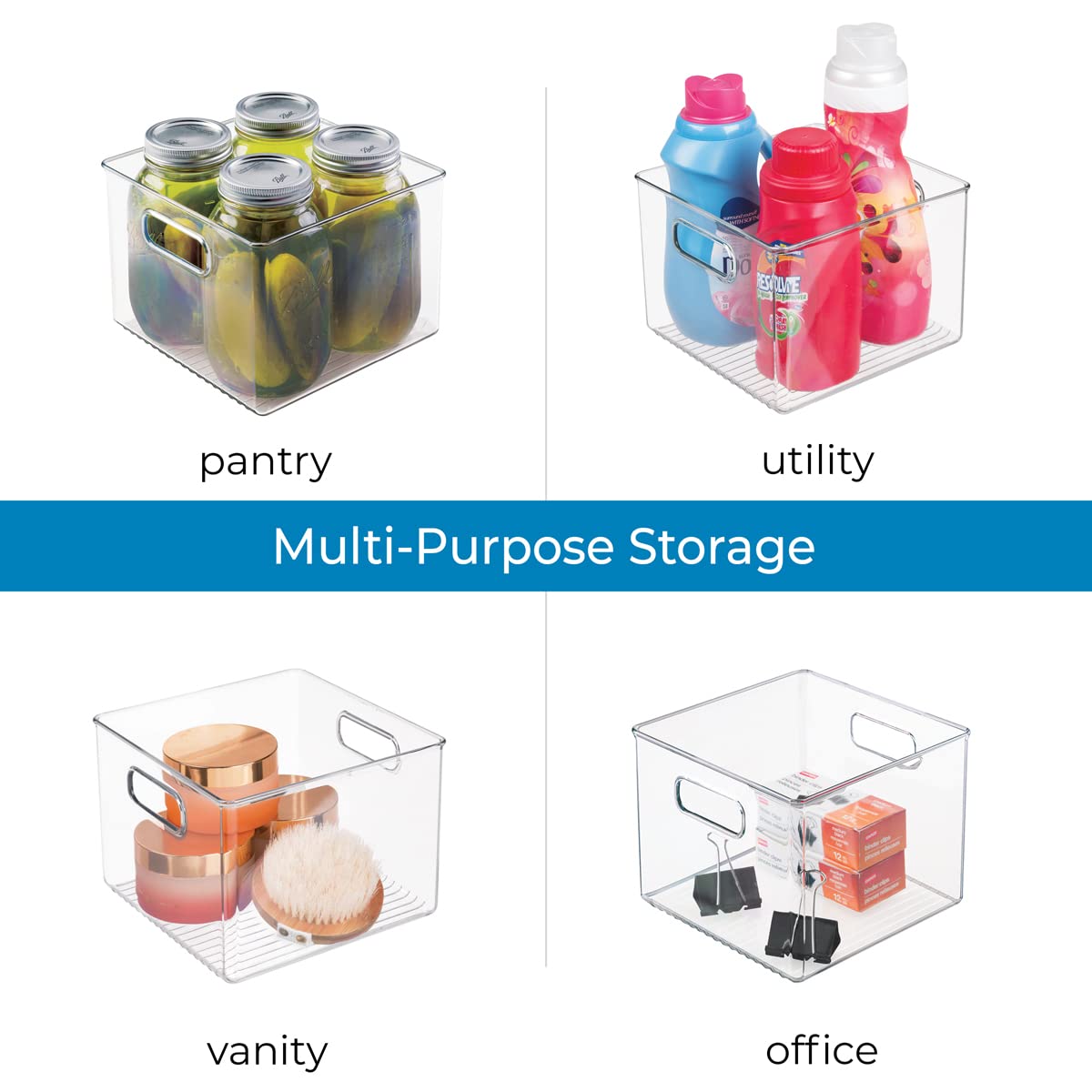 Idesign Plastic Fridge And Pantry Storage Bins, Organizer Container For Kitchen, Bathroom, Office, Craft Room, Bpa-Free, 8 X 8