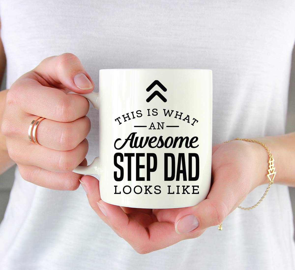 Andaz Press 11oz. Ceramic Coffee Tea Mug Gift, This is What an Awesome Step Dad Looks Like, 1-Pack, Birthday Gift Ideas Coworker