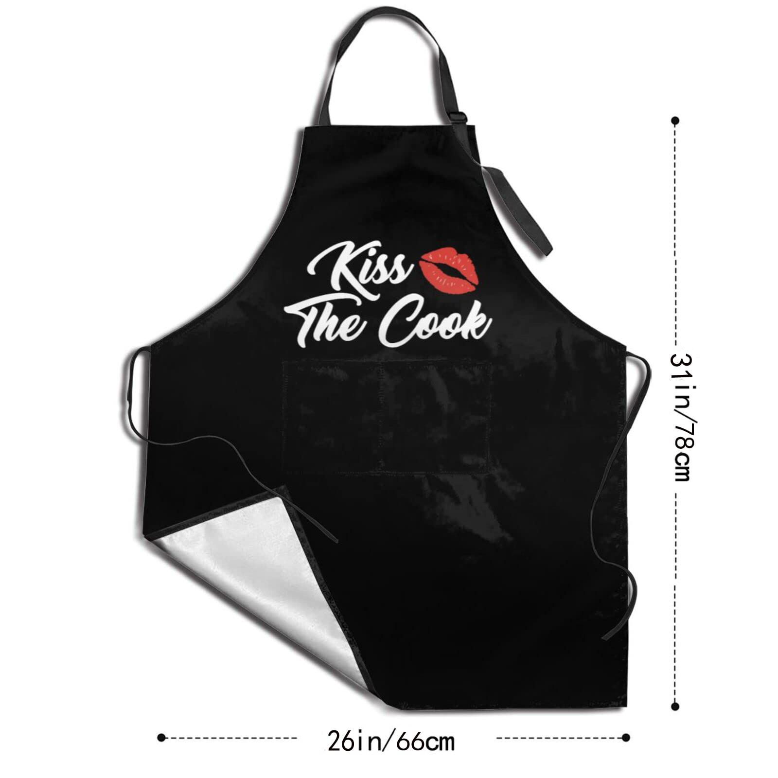 Jumsky Kiss The Cook Apron Adjustable Cooking Kitchen Chef Apron Funny Bib Aprons For Women