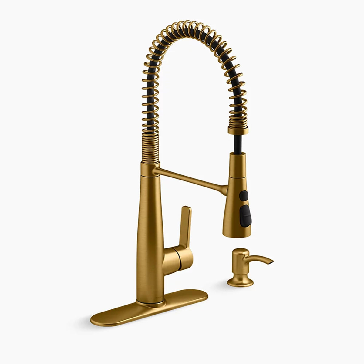 Kohler K-Rec22745-Sd-2Mb Semi-Professional Kitchen Faucet With Soap Dispenser/Lotion Dispenser, Commercial Kitchen Sink Faucet W
