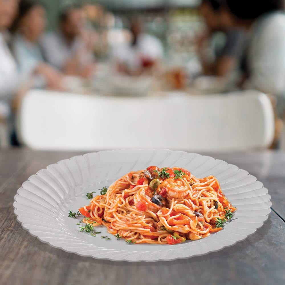 Wna Classicware Plastic Plates, 9 Inch Dia., Clear, 12 Plates/Pack, 15 Packs/Carton