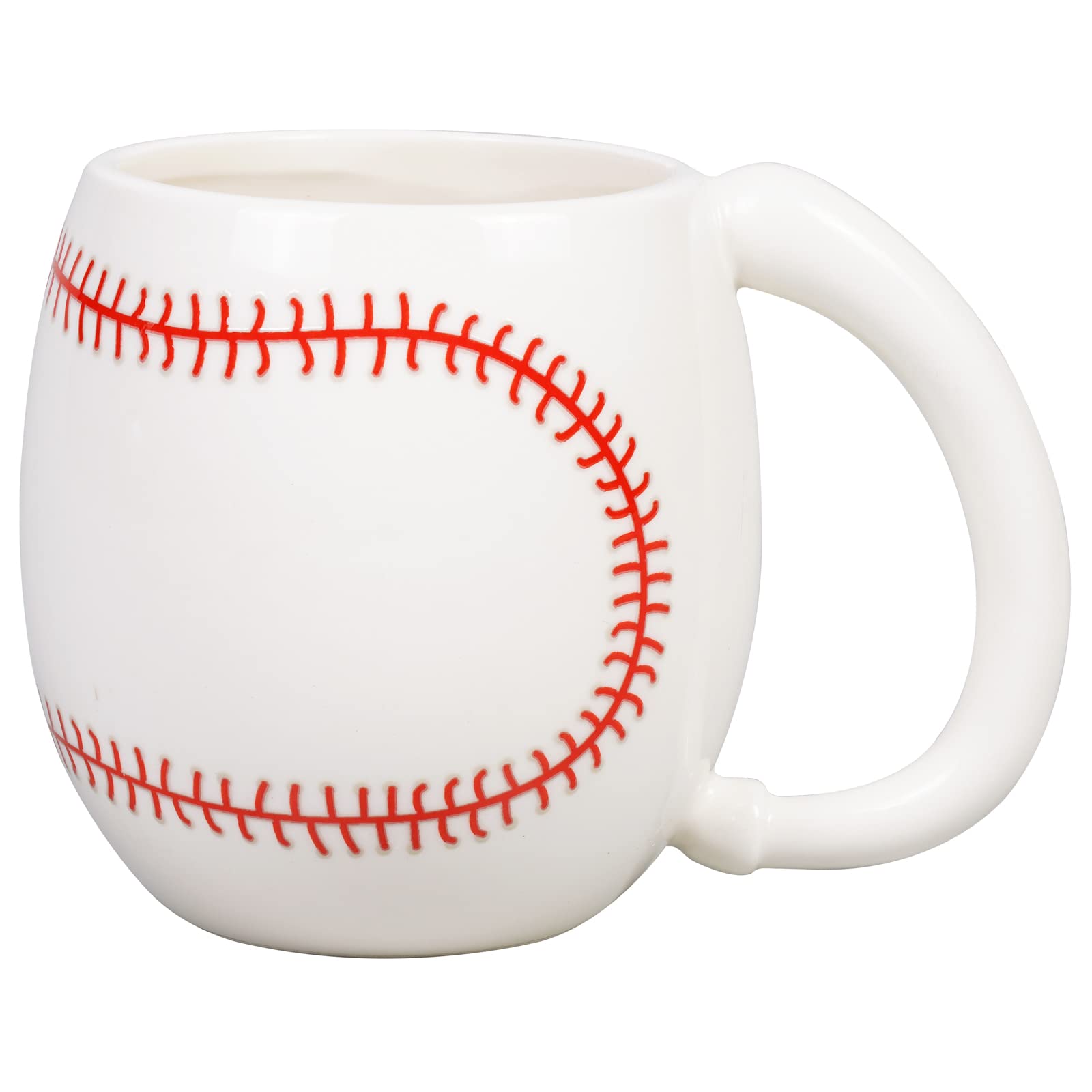 Ceramicfor Baseball Coffee Mug, Ceramic Novelty Tea Cup, 14 oz, White