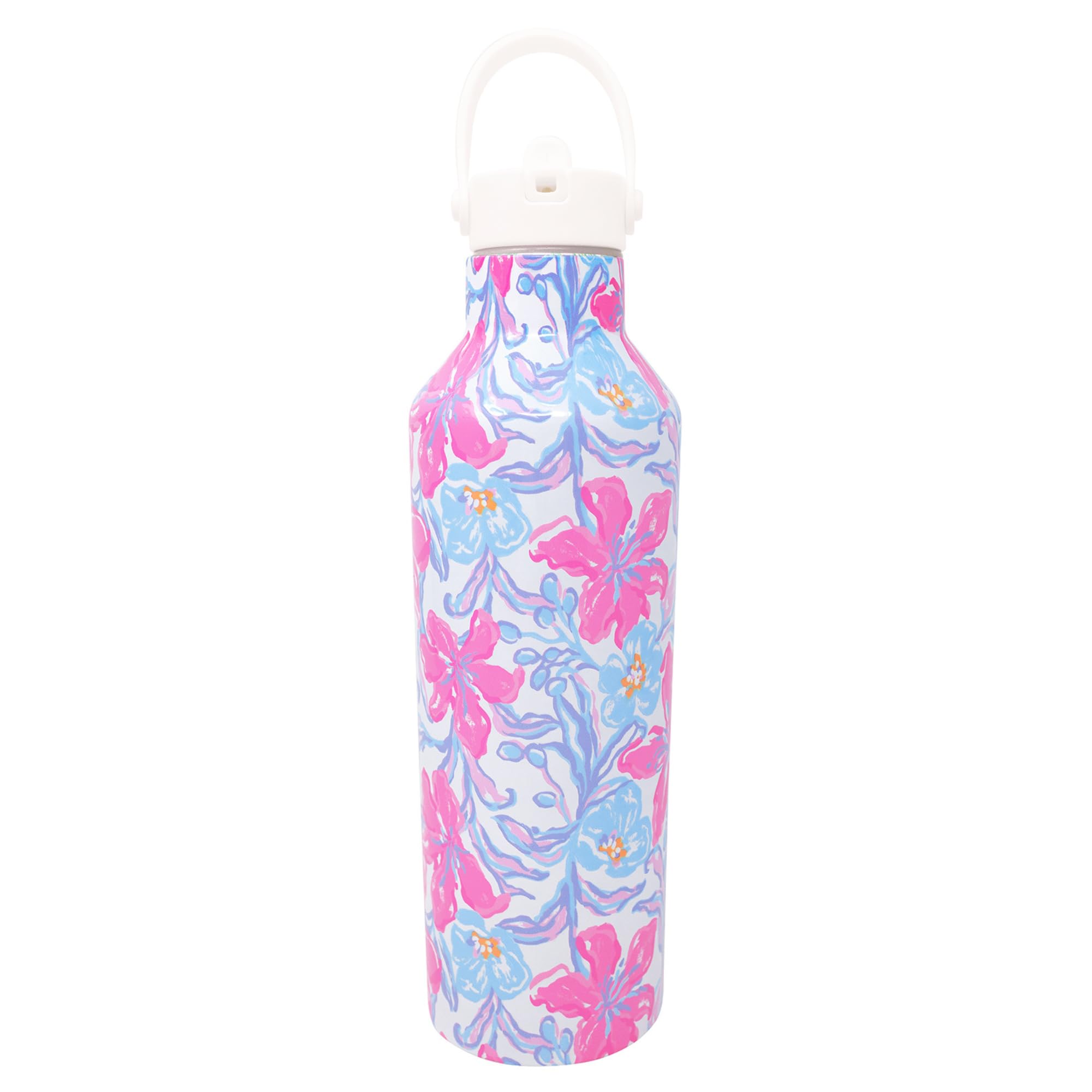 Lilly Pulitzer Stainless Steel Water Bottle, 25 Oz Metal Water Bottle, Double Wall Insulated Tumbler with Lid (Beachside Haven)