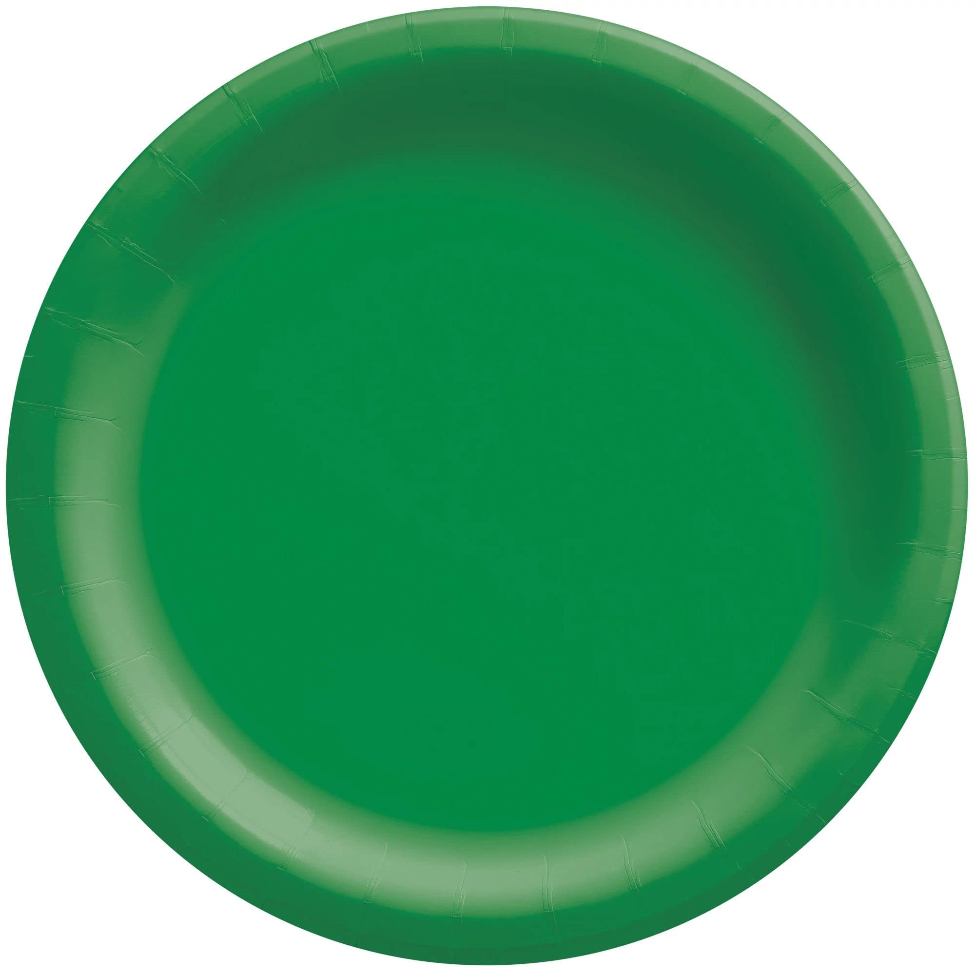 Festive Green Disposable Paper Plates - 6.75'', 20 Count - Perfect For Birthdays, Weddings, Baby Showers