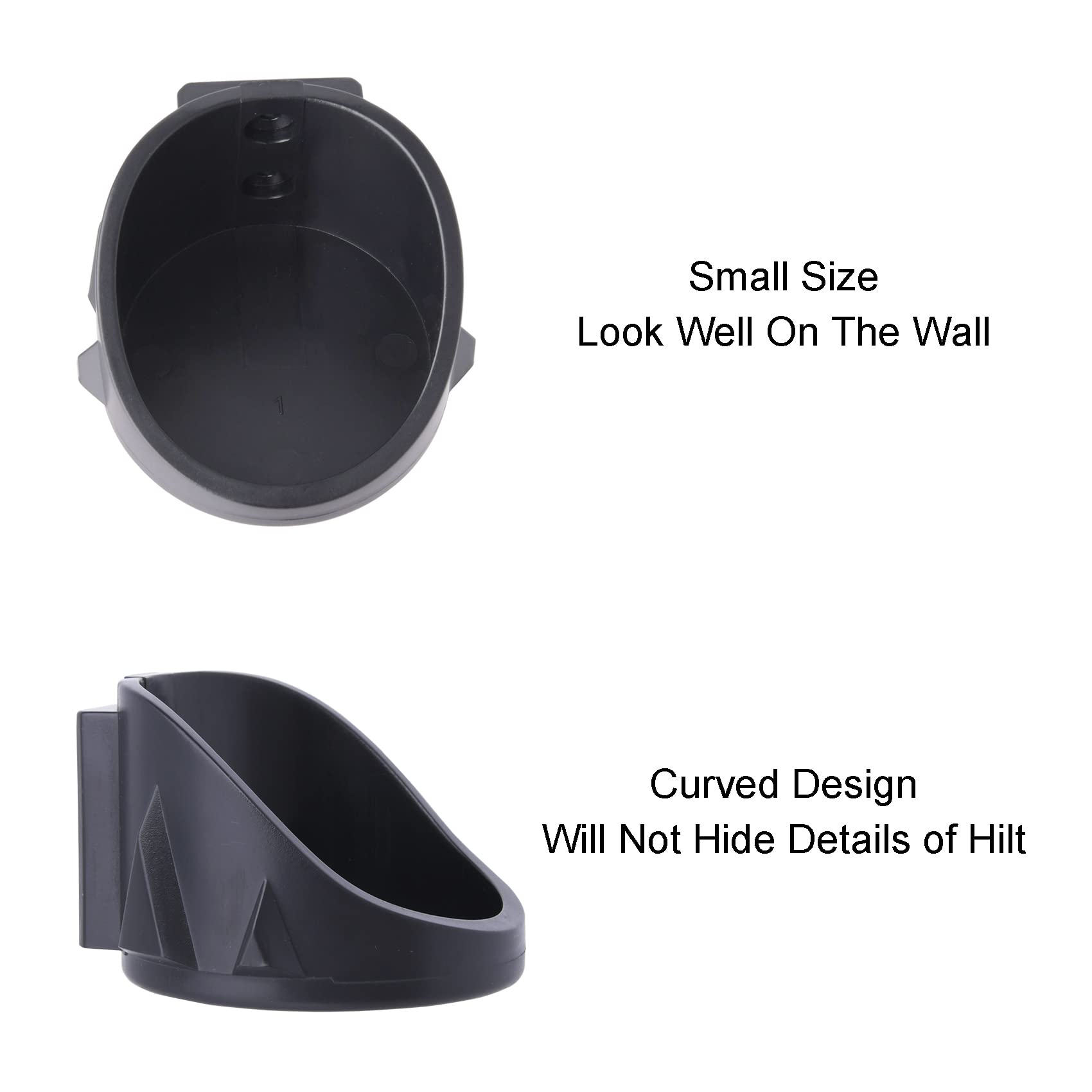 Lekusha Vertical Lightsaber Holder Wall Mount Display Light Saber Rack Hook Stand, Compatible For Any Lightsabers, Black Pack Of