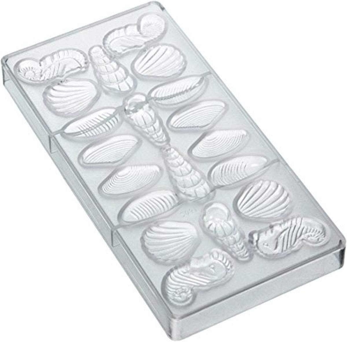 Ny Cake Sea Animals Polycarbonate Chocolate Mold, 1 1/2'' X 1/2'', Clear