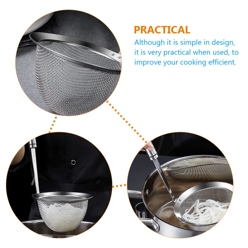 Hemoton Stainless Steel Pasta Basket Mesh Spider Food Dumpling Noodle Strainer Deep Basket Fine Mesh Skimmer Kitchen Fine Sieve