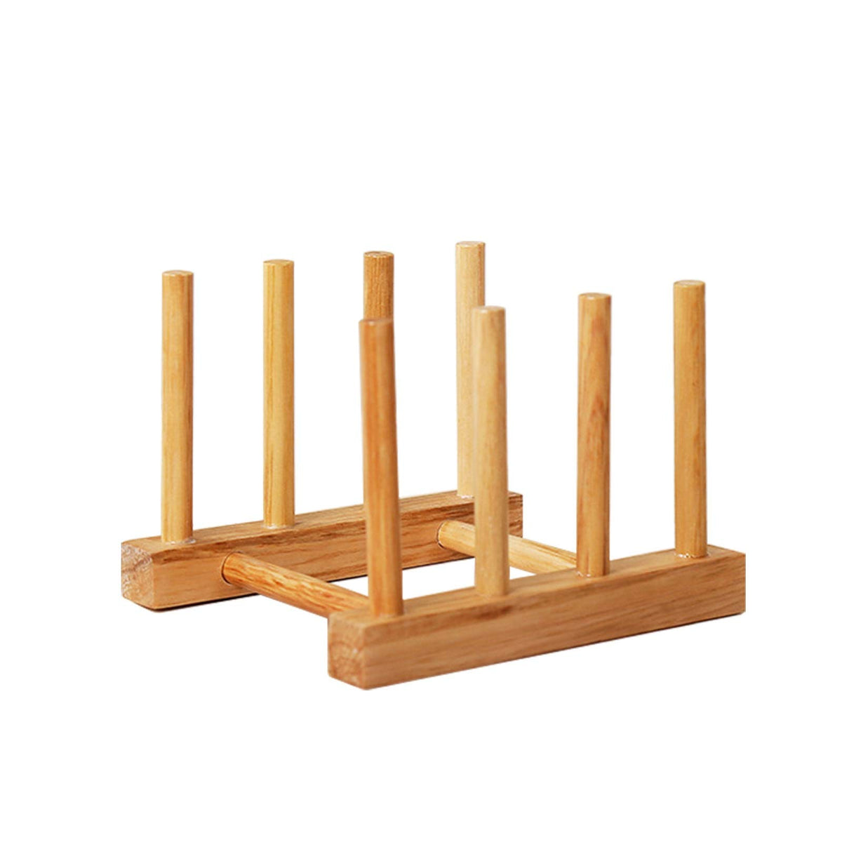 Kunovo Bamboo Dish Rack,Pot Lid/Plate/Cutting Board Organizer For Kitchen Cabinets,Bottle Drying Holder