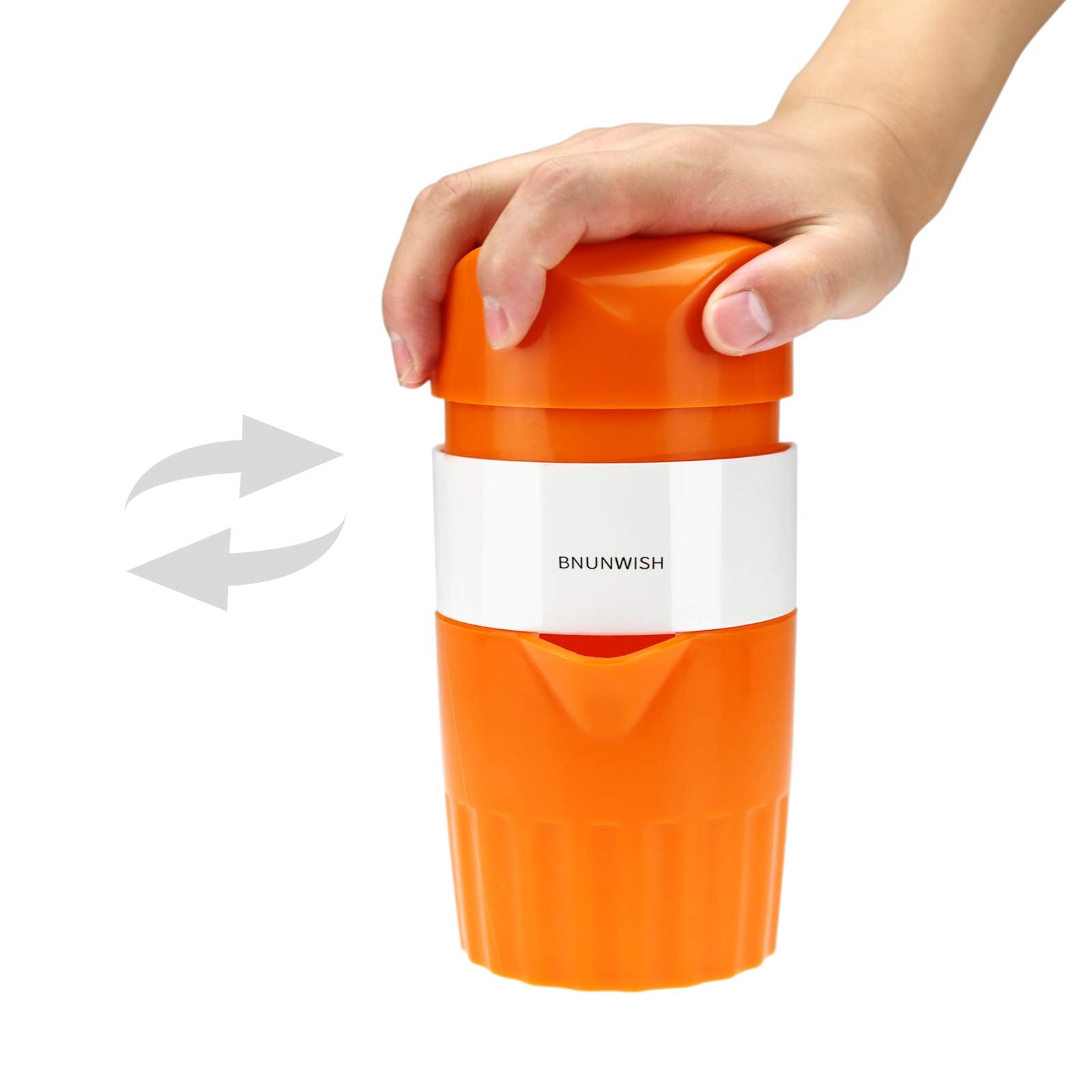 Hand Juicer Citrus Orange Squeezer Manual Lid Rotation Press Reamer For Lemon Lime Grapefruit With Strainer And Container, 2 Cup