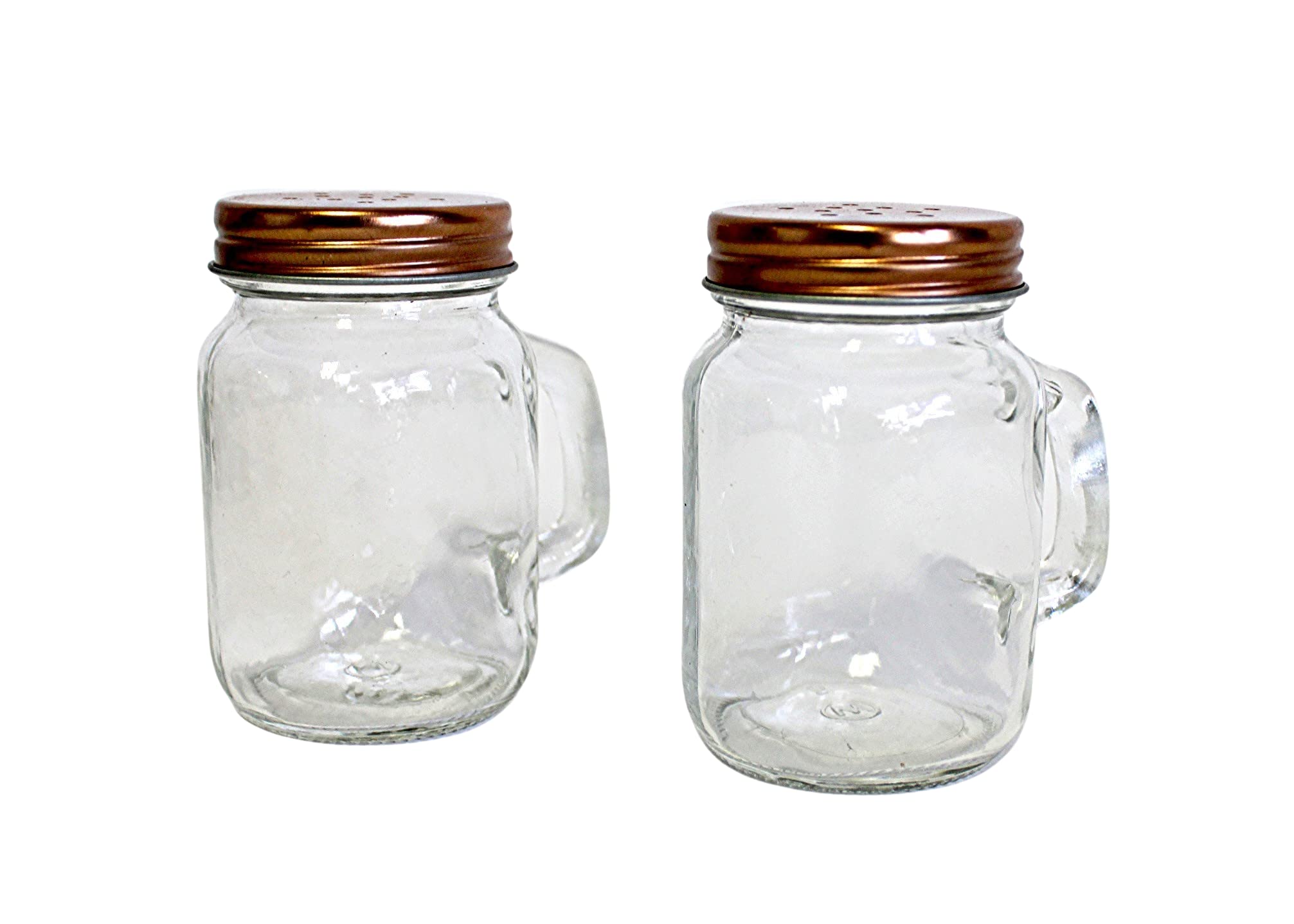 Retro Mason Jar Salt And Pepper Shaker Set - Clear Glass With Stainless Steel Lids, 2-Piece Vintage Design For Kitchen And Dinin