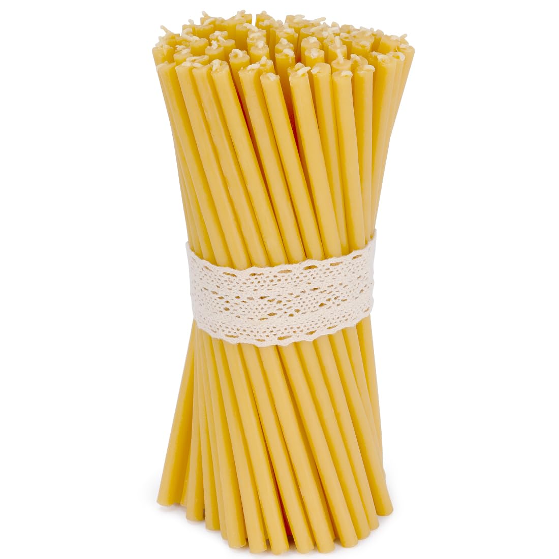 DEYBBY Beeswax Birthday Candles - 7.3 40 Pack Thin Beeswax Taper Candles - Dripless and Smokeless Candles for Home, Dinner, Ca