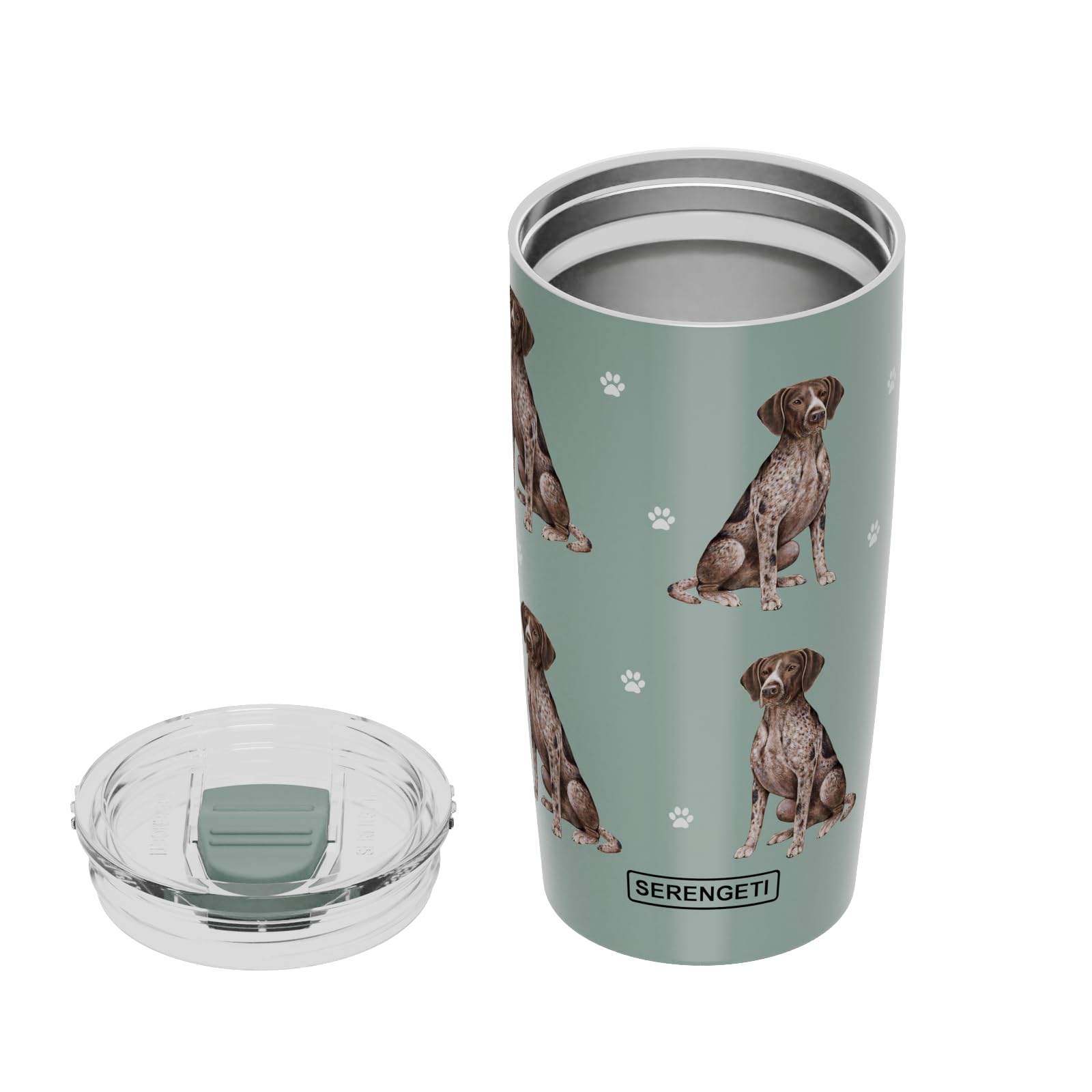 German Shorthaired Pointer Tumbler Serengeti 16 Oz Stainless Steel, Vacuum Insulated Tumbler With Spill Proof Lid - 3D Print - I