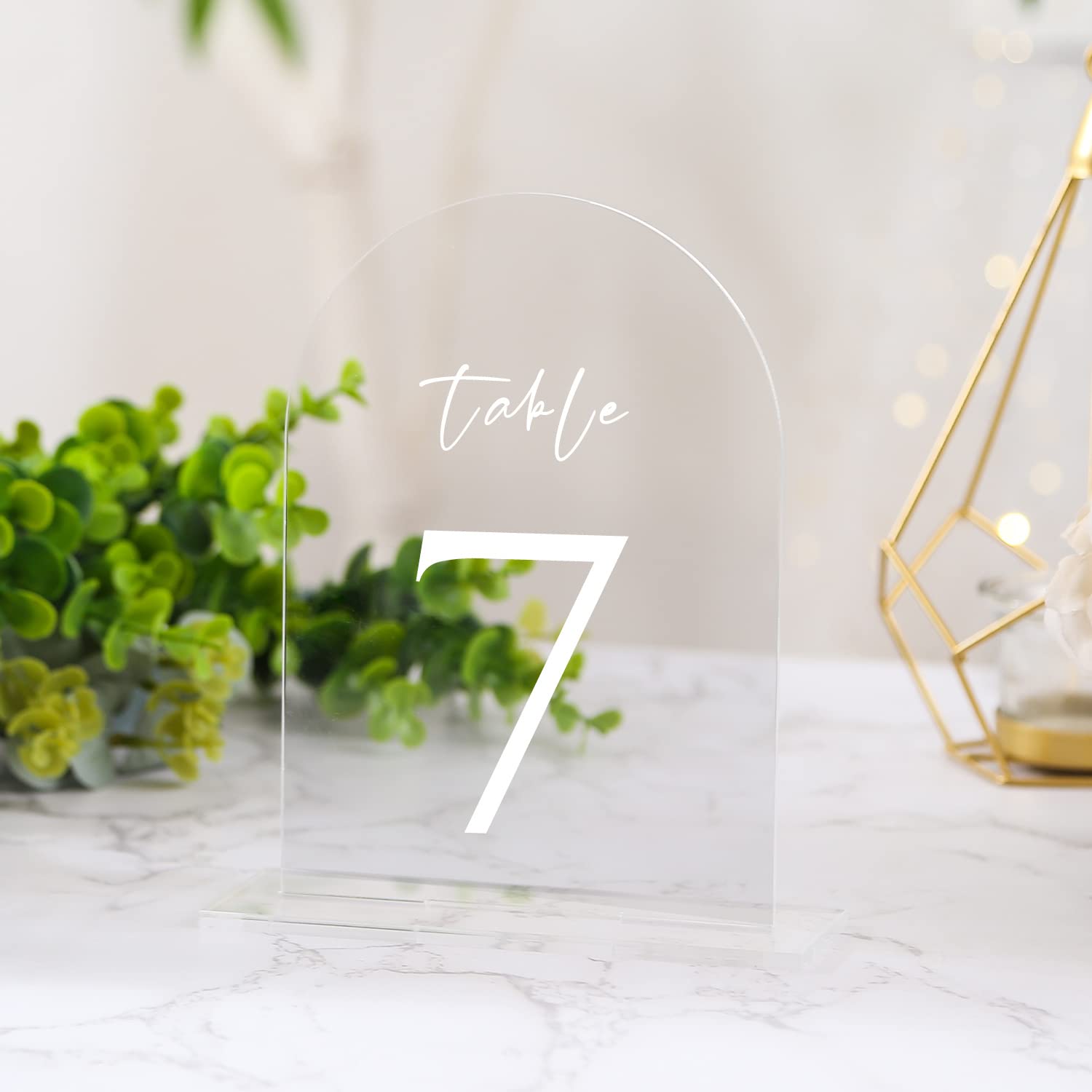 Uniqooo 20 Pcs Acrylic 5X7 Clear Arch Table Sign For Wedding, 1/8 In Thick, Diy Blank Arch Sign Sheet Perfect For Decoration, Pa