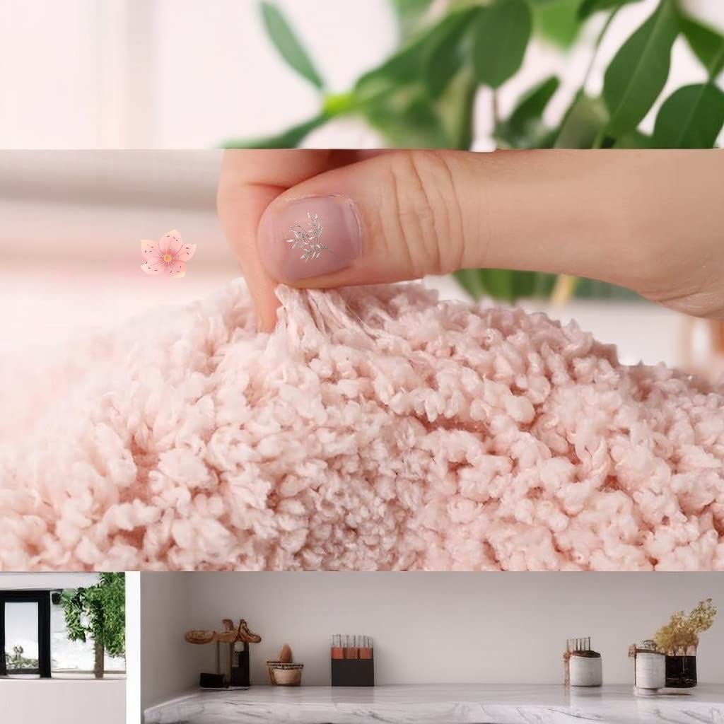 Calopps Bathroom Floor Mats Bathroom Absorbent Door Mats Door Quick-Drying Mats Toilet Non-Slip Carpet Mats Heart-Shaped Bathroo