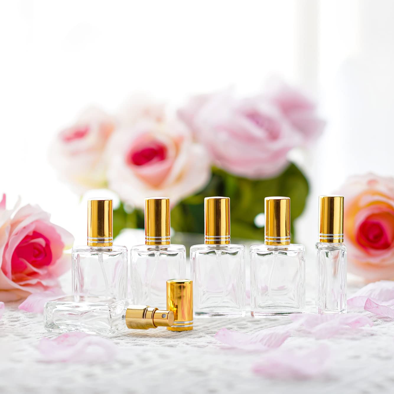 Yu Feng 12Pcs Clear Perfume Spray Bottles 15Ml Glass Fine Mist Sprayer Empty Spray Bottles Refillable Container Perfume Atomizer