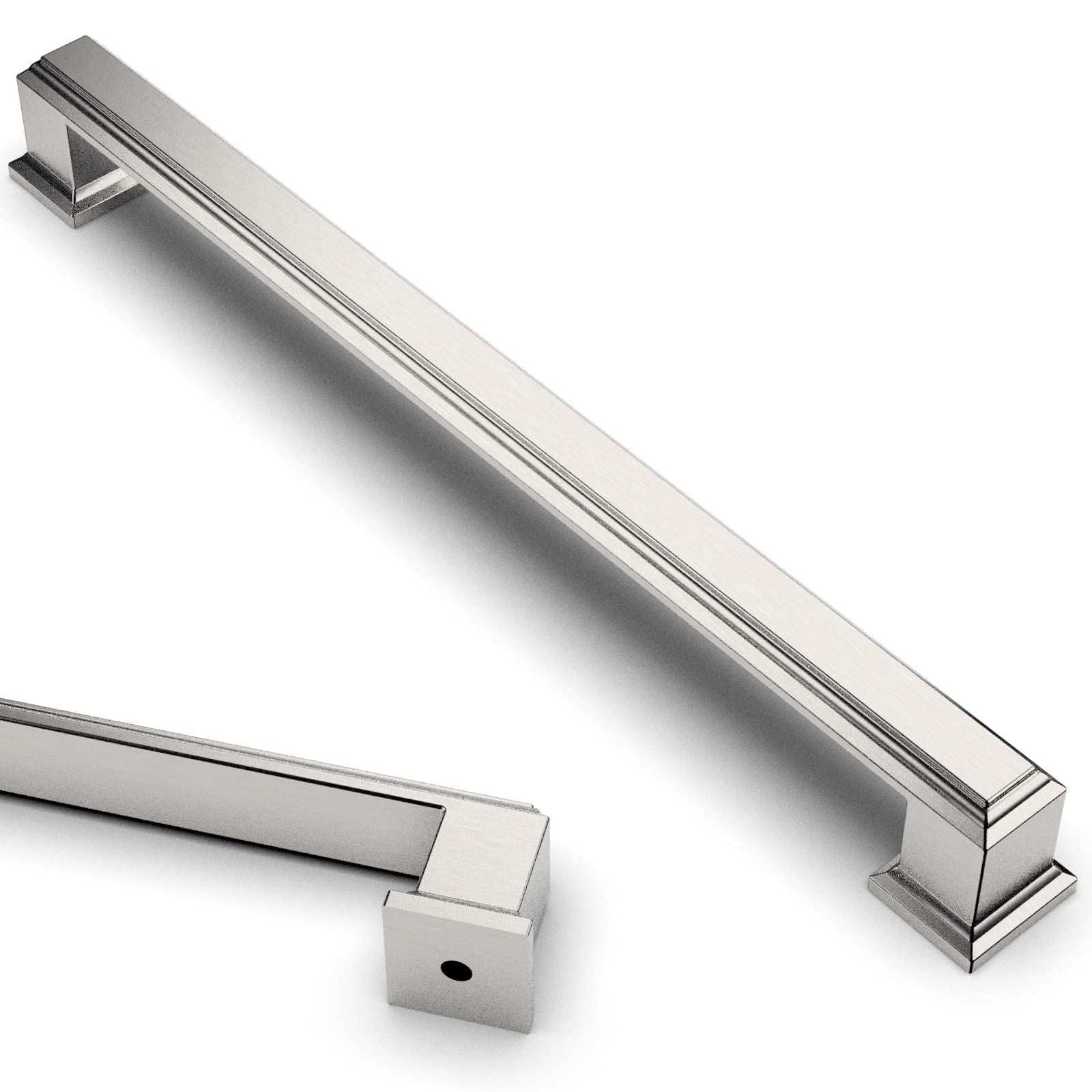 Asidrama 5 Pack 7.5 Inch(192mm) Brushed Satin Nickel Kitchen Cabinet Handles Cabinet Pulls Kitchen Cabinet Hardware for Cupboard Drawer Pulls-New Condition