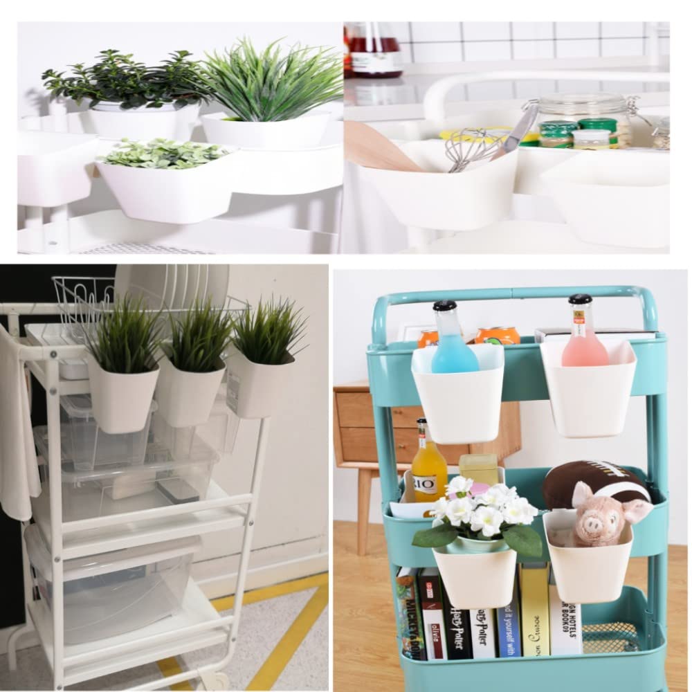 6 Pack Hanging Cup Holders, Wall Organizers, Rolling Cart Accessories Hanging Pen Holders Storage Containers Hanging Buckets For