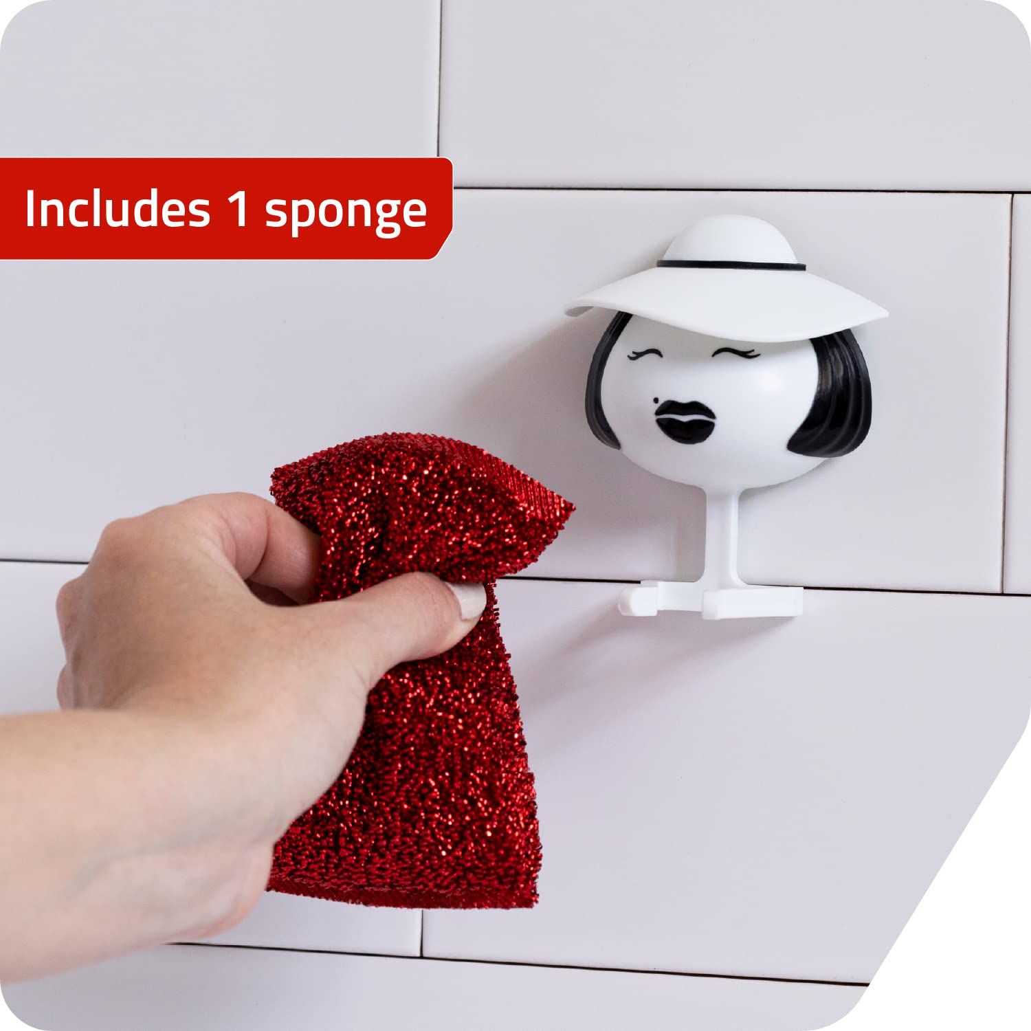 Peleg Design Mrs. Sponge Kitchen Sponge Holder - Plastic Dish Sponge Holder For Kitchen Sink, Dries All Types Of Sponges - Kitch