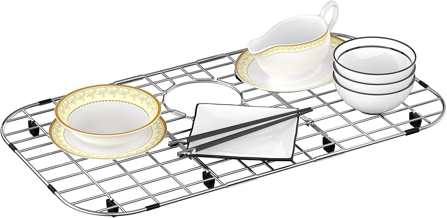 Sanno 26'' L X 14'' W Sink Grid Sink Protector, Stainless Steel Kitchen Sink Grate For Kitchen Sink, Kitchen Sink Rack For Botto