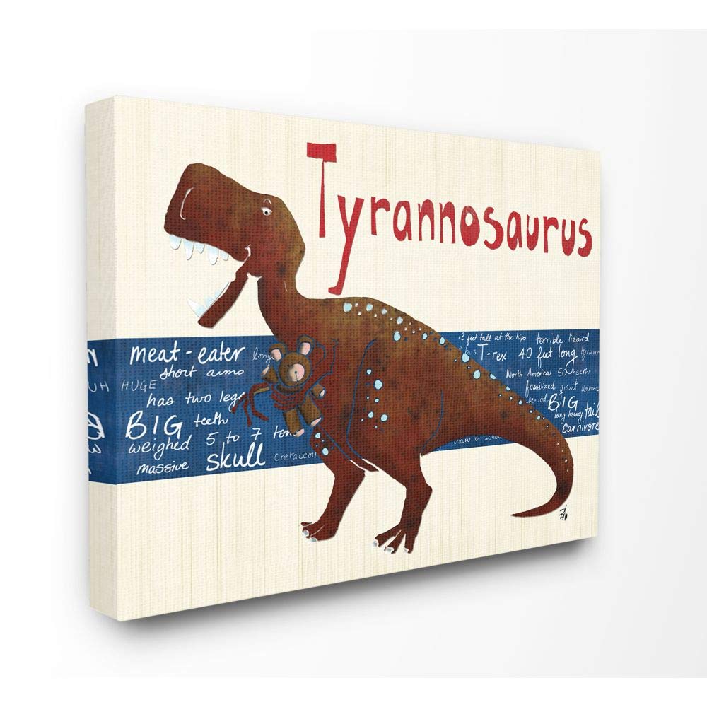 Stupell Industries Tyrannosaurus Dinosaur Canvas Wall Art, 16 X 20, Design By Artist Bealook Kids