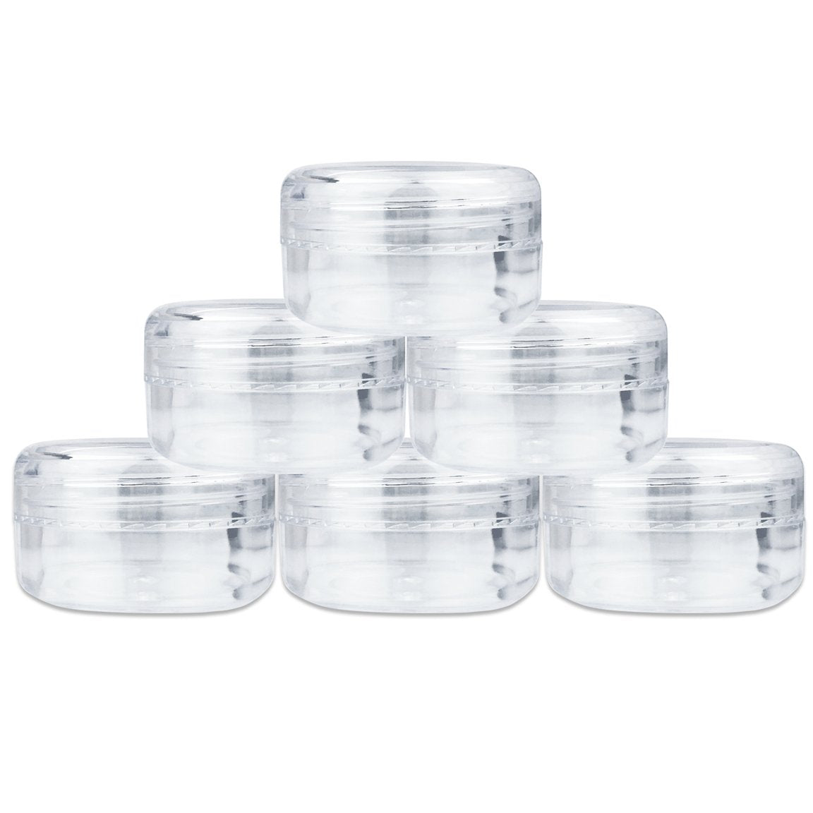(Quantity: 12 Pieces) Beauticom 15G/15Ml (0.5Oz) Round Clear Jars With Screw Cap Lid For Powdered Eyeshadow, Mineralized Makeup,