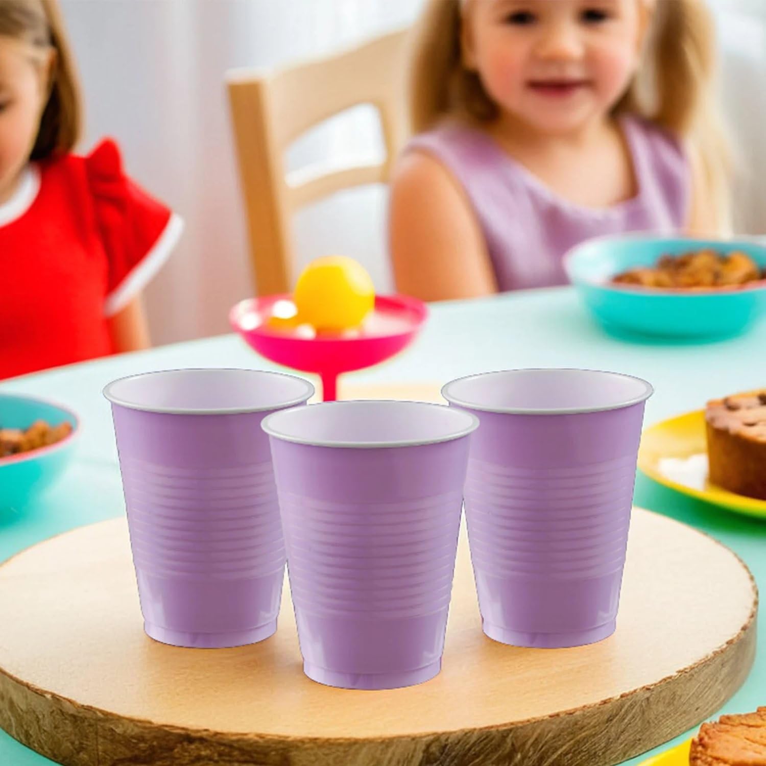 Plastic Cups - 18 Oz. - Elegant Disposable Cups, Perfect Party Supplies For Themed Parties, Weddings Or Everyday Use, Lavender,