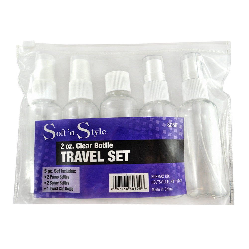 Soft 'N Style Clear Travel Bottle Set, 2 Oz.