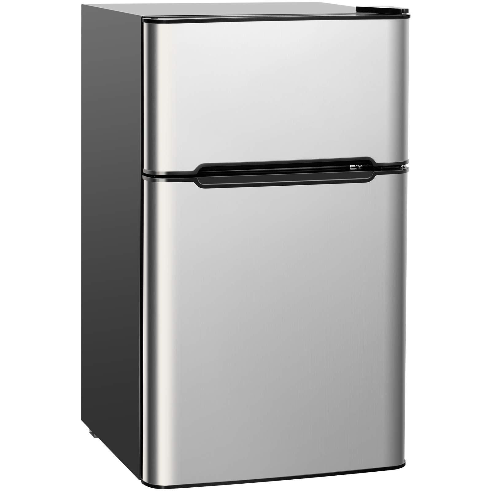 Arlime Compact Refrigerator, 3.2 Cu Ft. Unit 2-Door Mini Freezer Cooler Fridge With Reversible Door, Removable Glass Shelves, Me