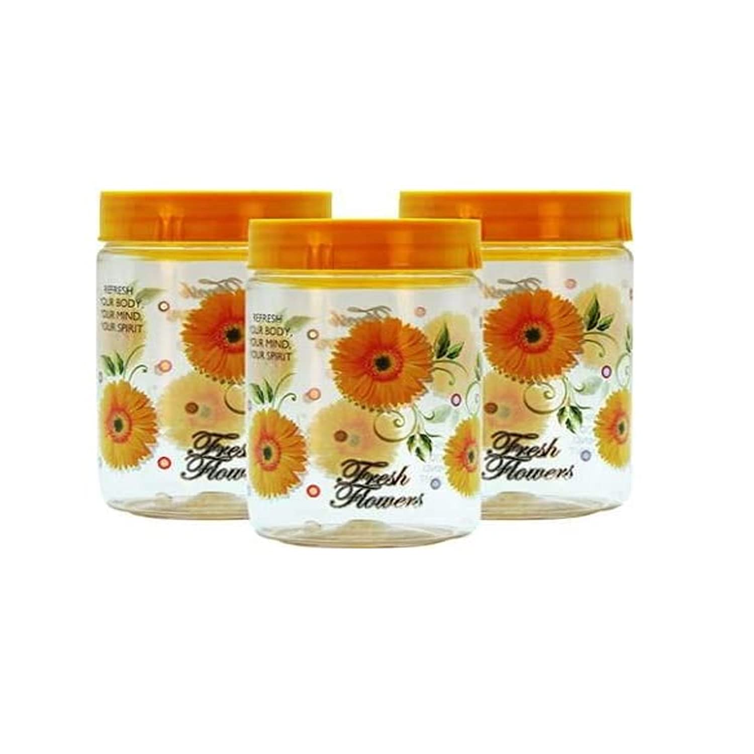 Gpet Print Magic Container Yellow (3, 700Ml) Plastic Grocery Containerplastic Grocery Container | Home Kitchen Container | Plast