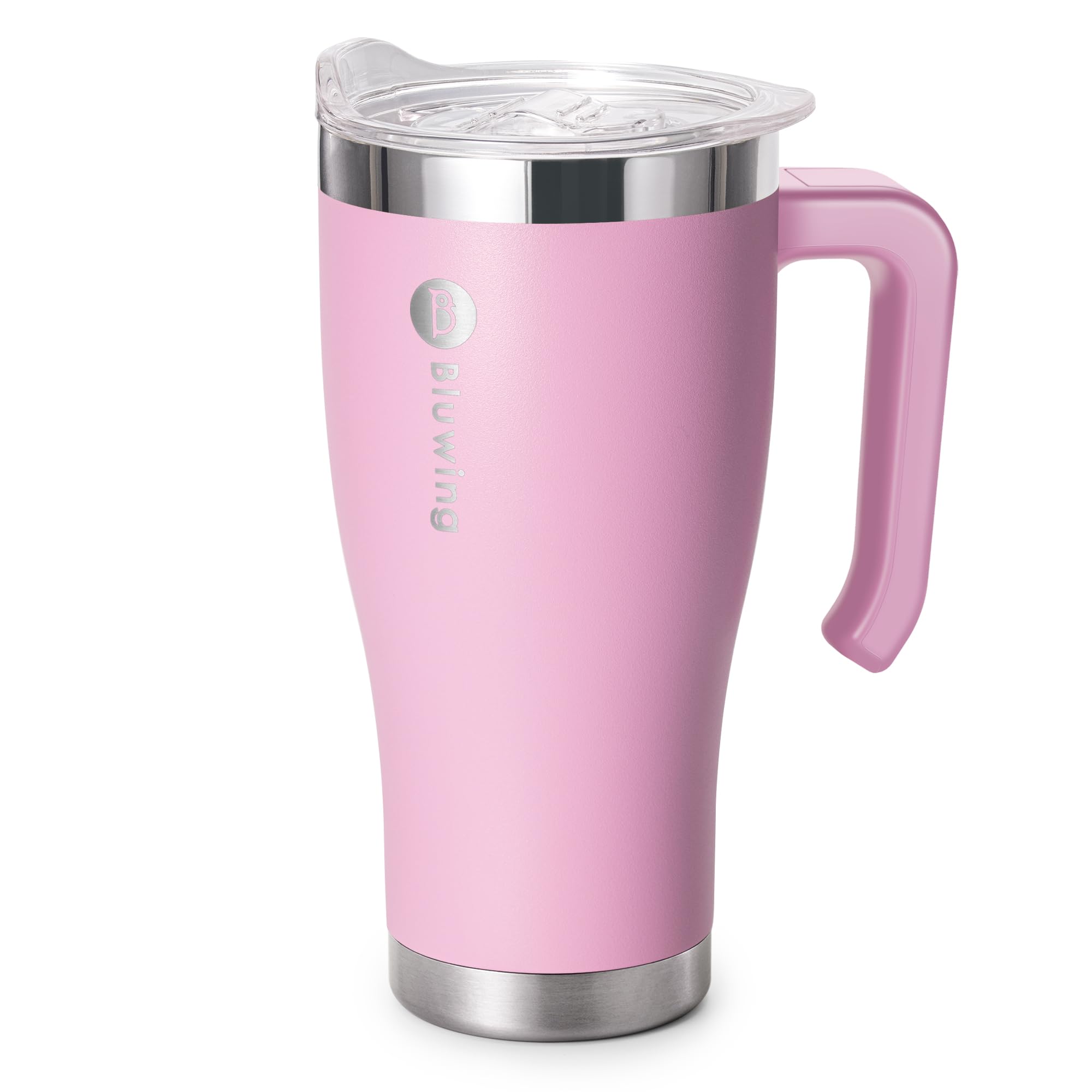 Bluwing 30 Oz Tumbler With Handle-Travel Coffee Mug With Spill Proof Lid, Double Wall Vacuum Insulated Tumbler Cups For Women An