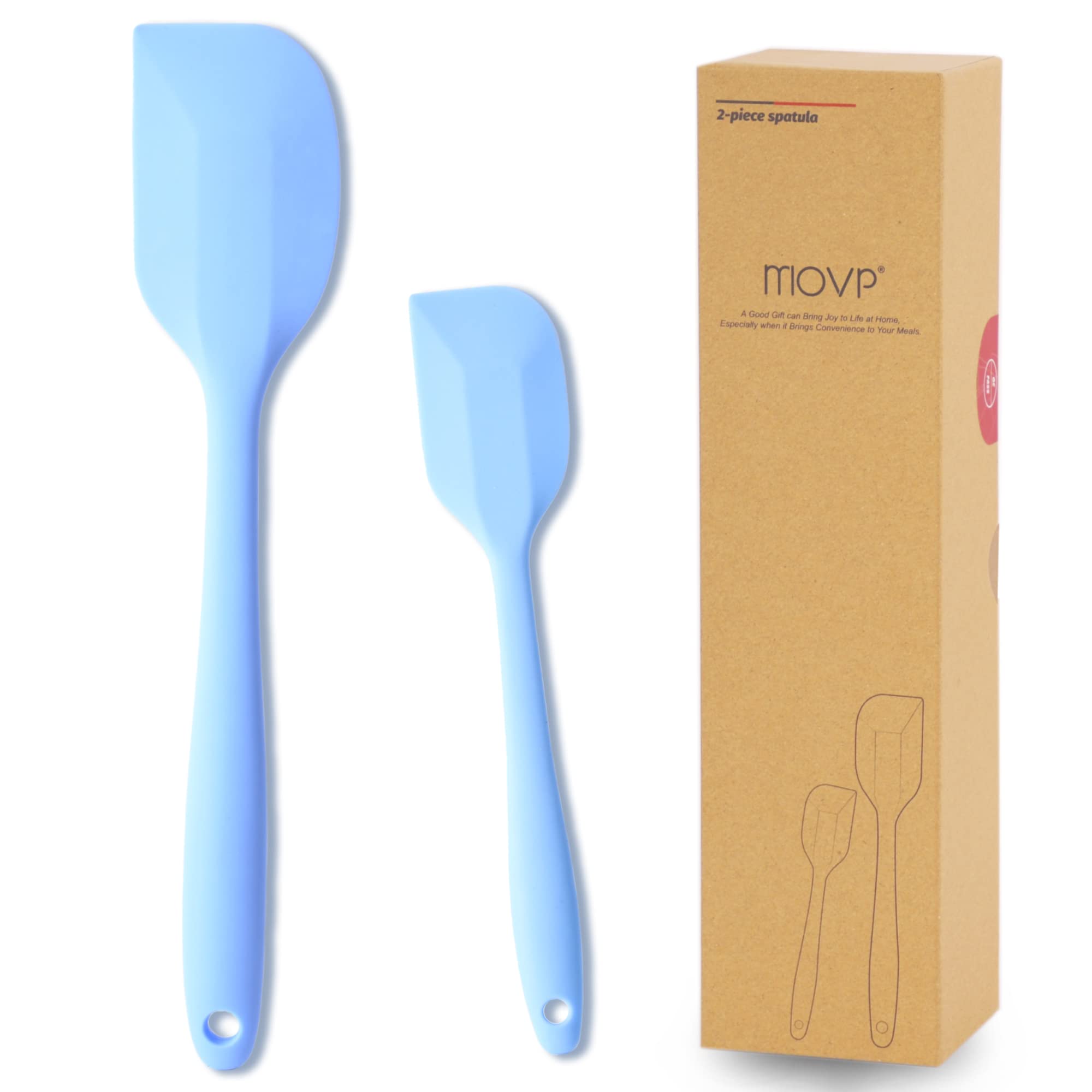 Spatula Silicone Set Heat Resistant: Kitchen Rubber Nonstick Spatulas Seamless Design 2-Piece - Cooking Baking Keep Handle Cool