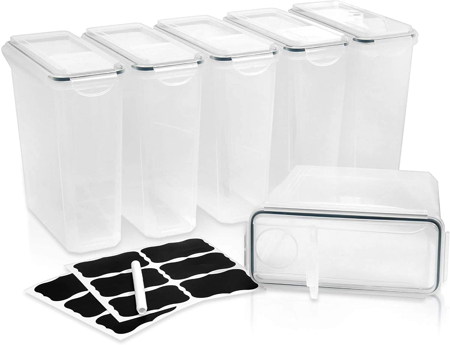 Cereal Containers Storage Set Large (6 Pack) Airtight Food Storage Containers For Kitchen & Pantry Organization, Cereal Storage