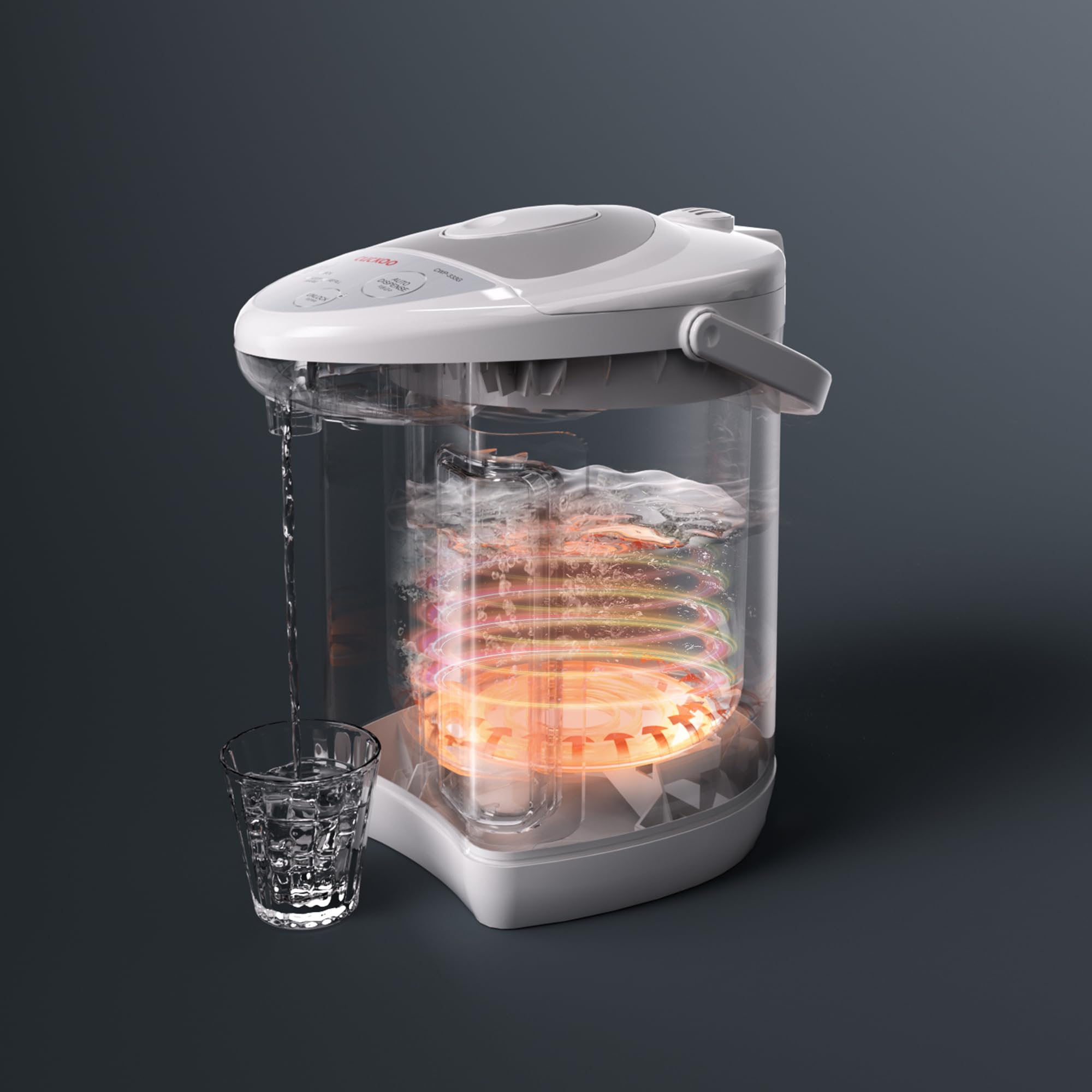 Cuckoo Electric Hot Water Urn Pot Dispenser 3.3L (111 Oz), Safety Lock, Rotating Base, Instant Auto Boiler And Warmer, For Tea &