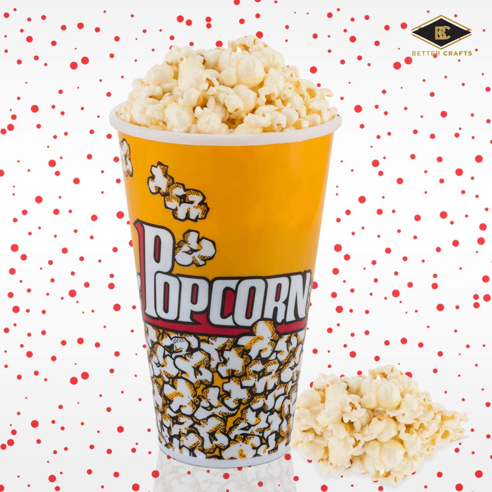 Set Of 10 Yellow Popcorn Bowl Tubs. 7 X 4.5 Inches. Perfect For Having A Movie Night At Home, Parties, And More!