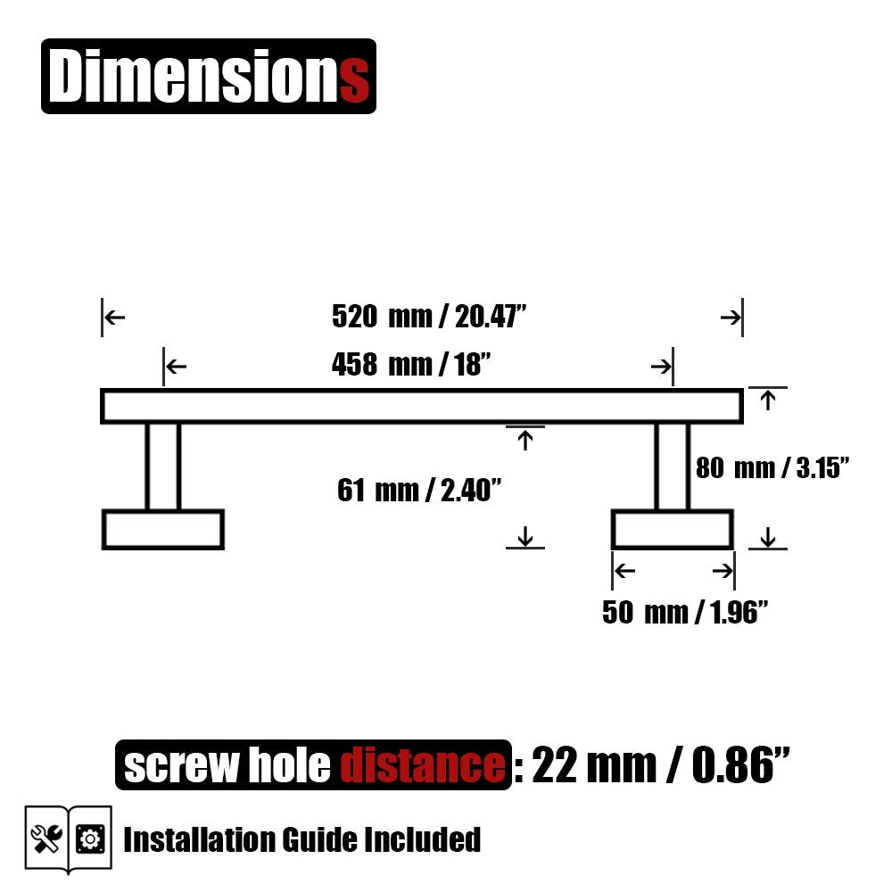 Jqk Oil Rubbed Bronze Towel Bar, 18 Inch 304 Stainless Steel Thicken 0.8Mm Towel Rack Bathroom, Towel Holder Orb Wall Mount, Tot