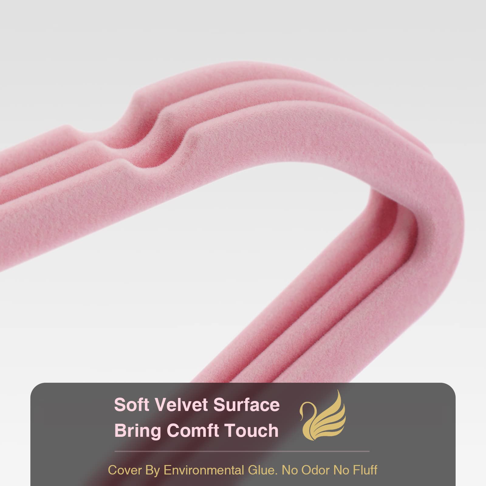 Ulimart Pink Velvet Hangers - Hangers 50 Pack - Hangers Non Slip Felt Hangers Durable Velvet Hangers Non Slip Clothes Hangers for Coats  Suit  Jackets  Pants & Dress Clothes Velvet Hangers