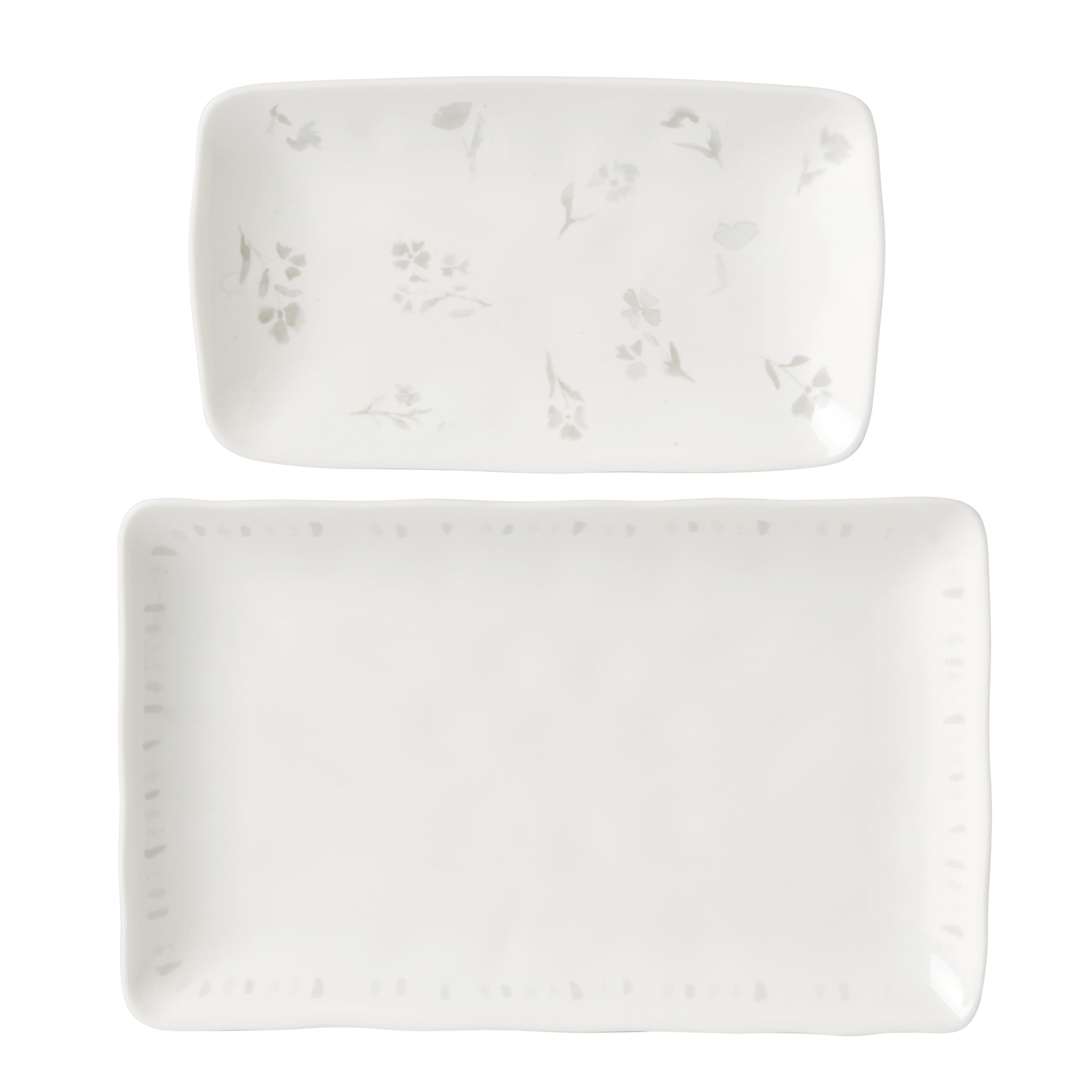 Lenox Oyster Bay 2-Piece Nesting Serving Platters, 3.40 Lb, White