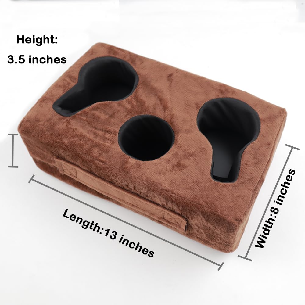 Sofa Cup Holder, Couch Cup Holder Pillow, Sofa Arm Table, Sofa And Bed Drink Caddy, Remotes Holder For Rv, Car, Beach(Brown)