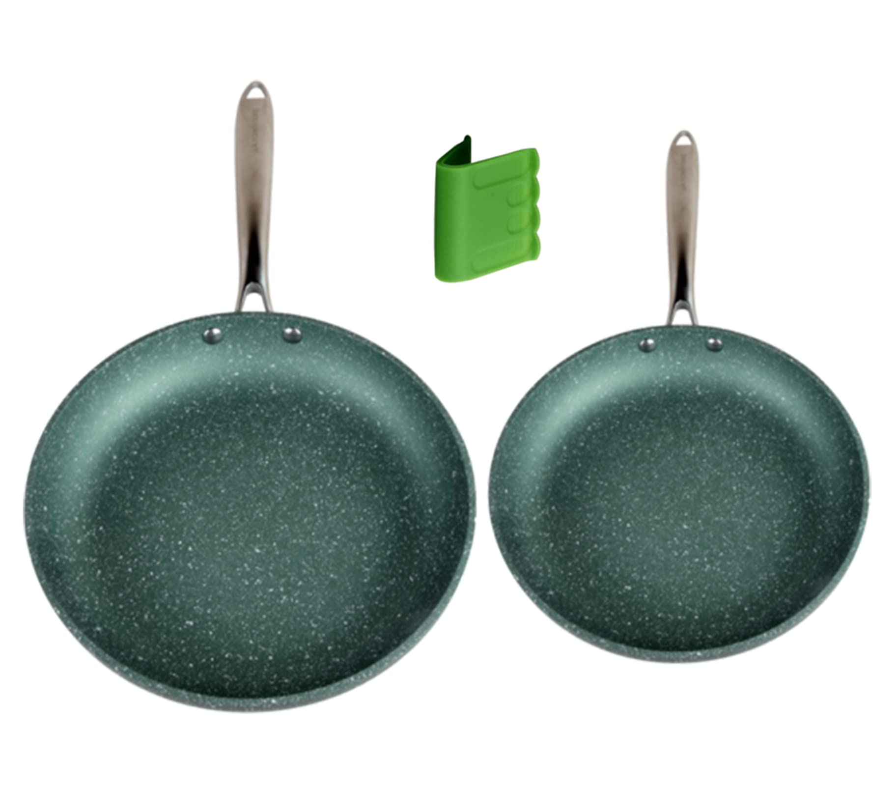 Waxonware Non Stick Frying Pans Set Of 2 - Pfoa Free, Emerald Green Pan, 9.5 & 11 Inch Non Stick Skillets - Frying Pan Skillet,