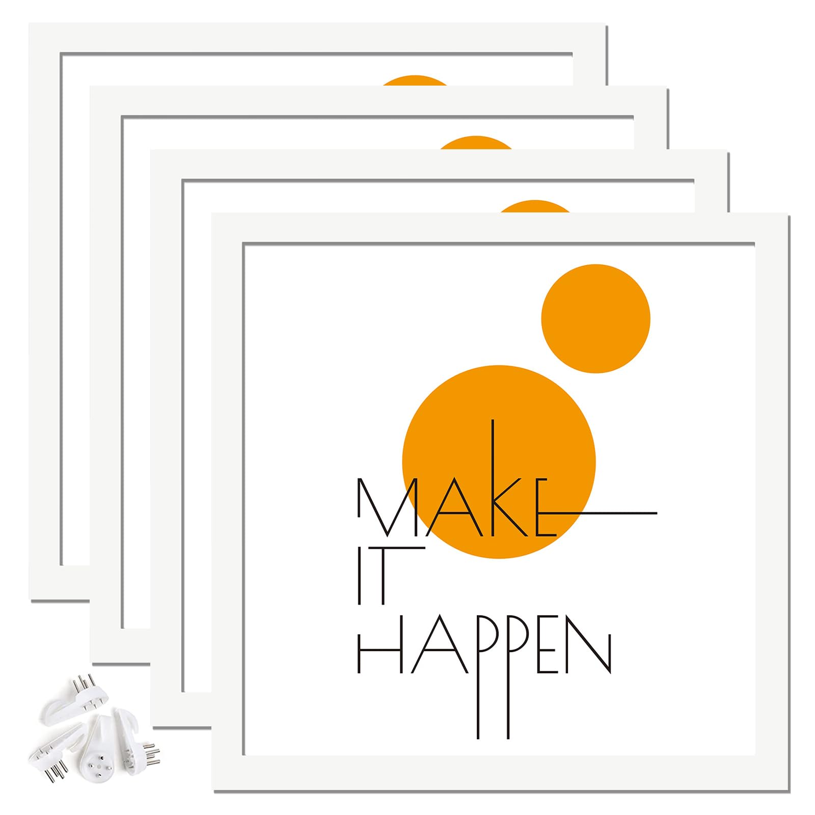 ijuerybai 20x20 Picture Frame Set of 4, White 20 x 20 Frame High Transparent Wall Gallery Poster Canvas Photo Frames for 20 by 2
