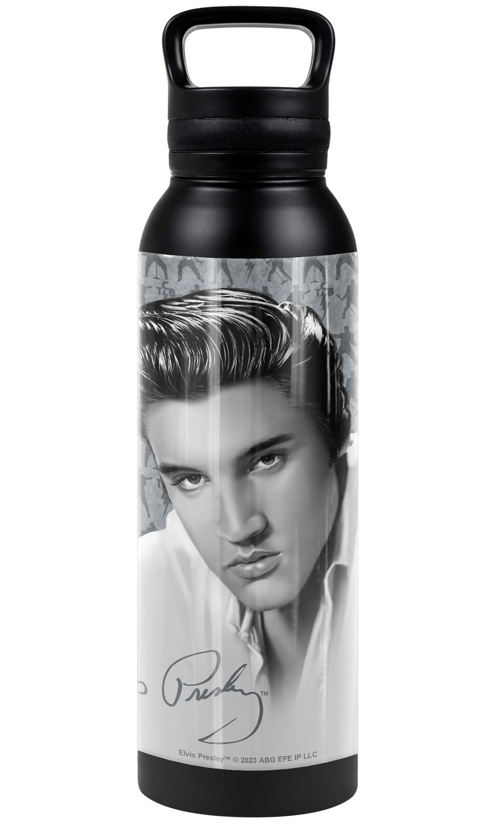 Elvis Official The Moves 24 Oz Insulated Canteen Water Bottle, Leak Resistant, Vacuum Insulated Stainless Steel With Loop Cap, B