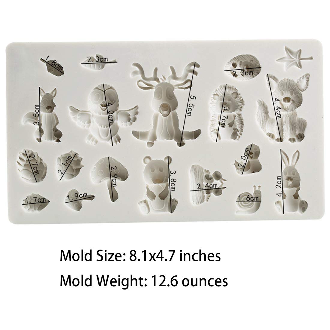 Fewo Forest Animals Fondant Molds Zoo Animal Silicone Mold For Chocolate Candy Gum Paste Polymer Clay Resin Sugar Craft Cake Cup