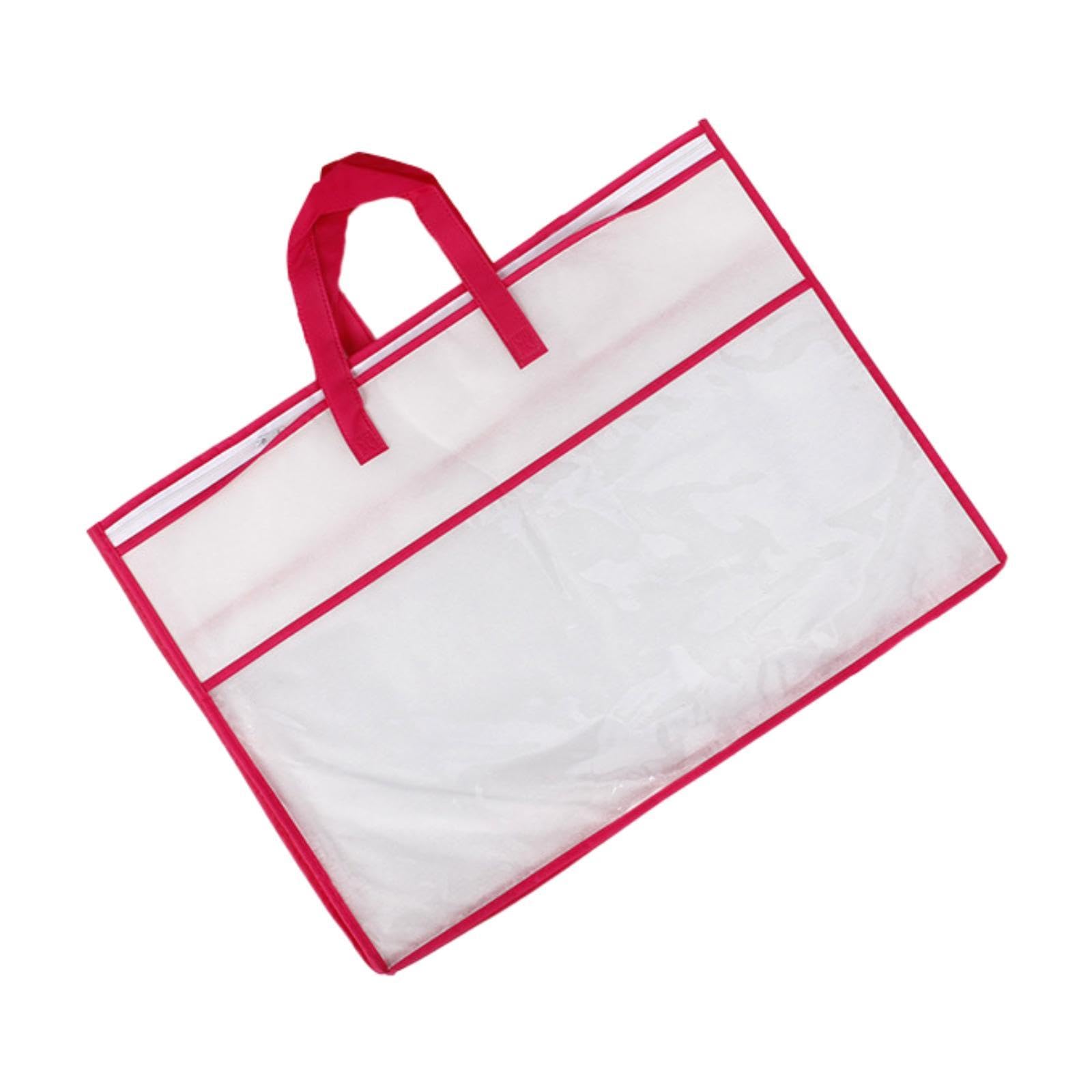 Ecomistiq Blanket Storage Bag With Zipper Clothes Organizer For Bed Sheet Toys Clothes Red Edge | Storage Bags | Home Organizati