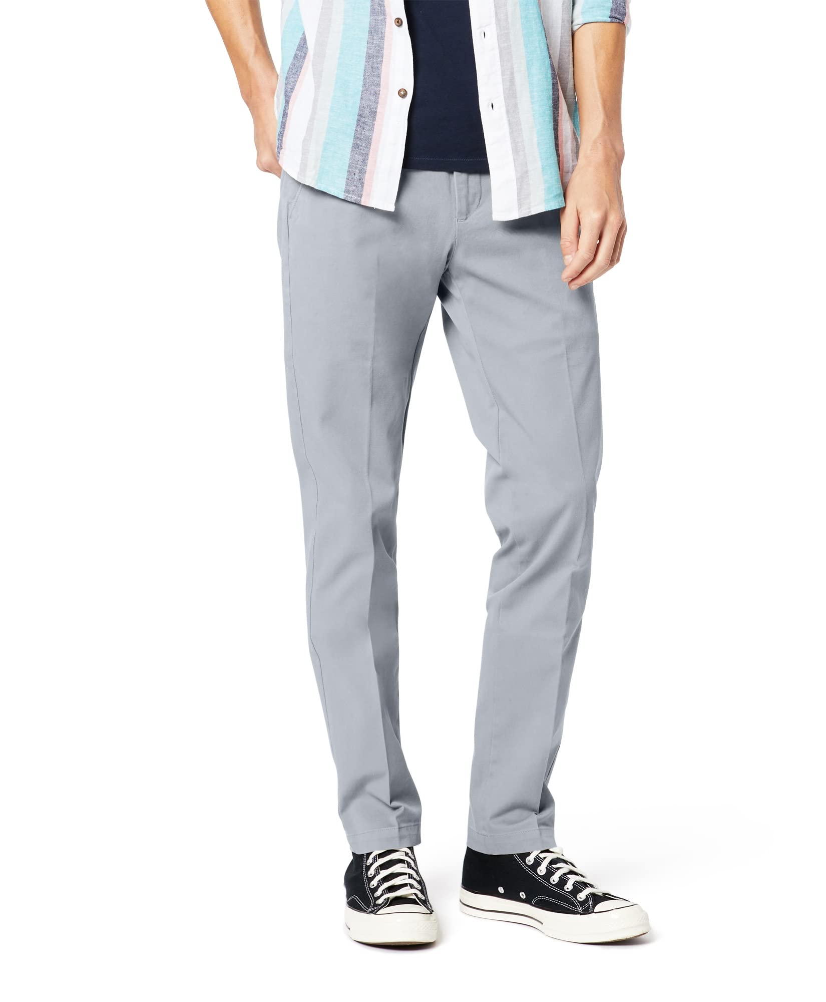 Dockers Mens Slim Fit Workday Khaki Smart 360 Flex Pants, Burma Grey, 31Wx32L