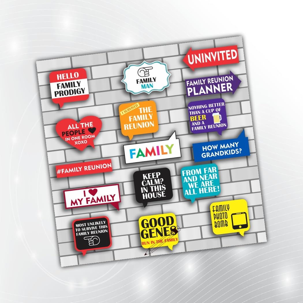 PartyStuff Family Theme Props  Family Speech Bubbles (16 Cards)
