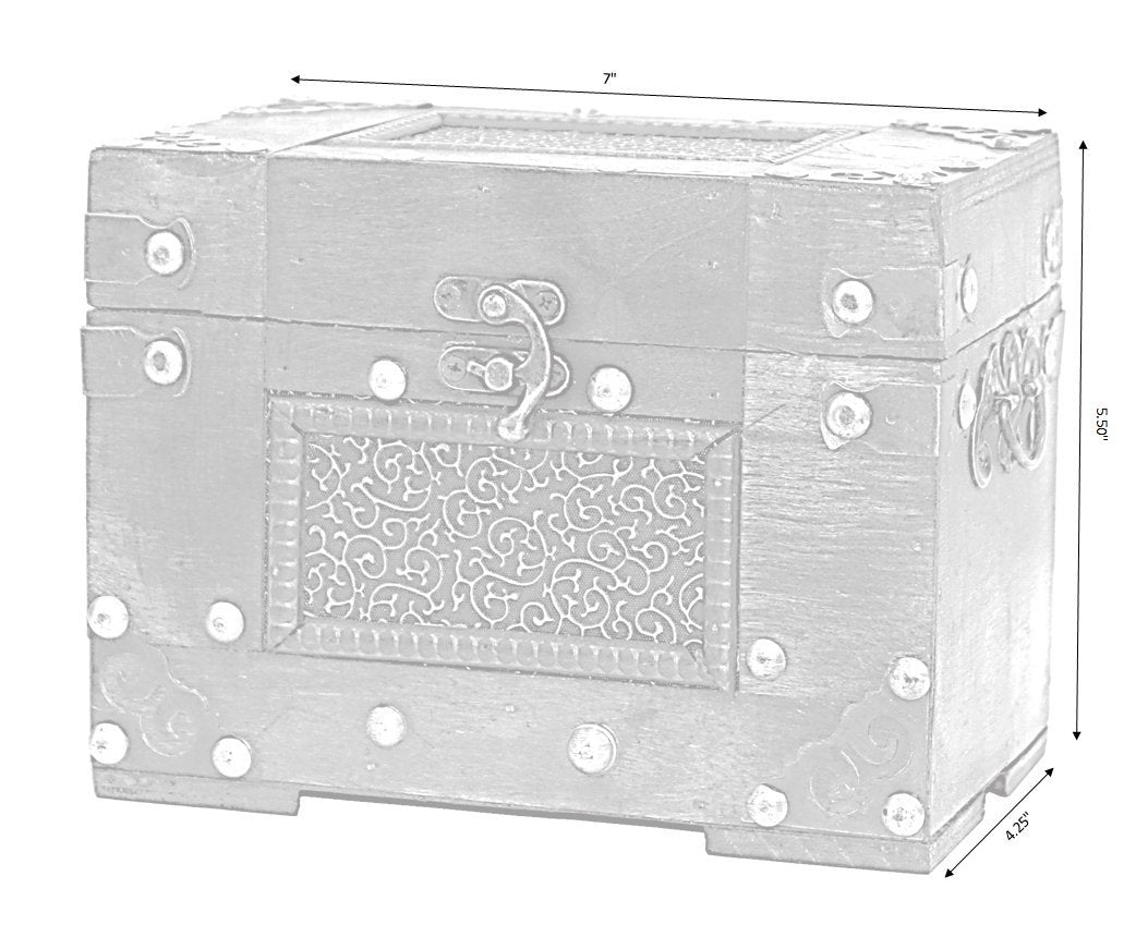 Rustic Studded Index/Recipe Card Box With Antiqued Latch (Large)