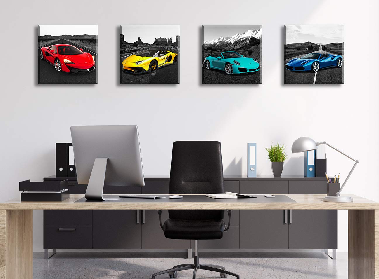 Jiazugo Car Pictures Posters Black And White Wall Decor Art For Teen Boys Room Mens Bedroom Office Canvas Framed Ready To Hang 1